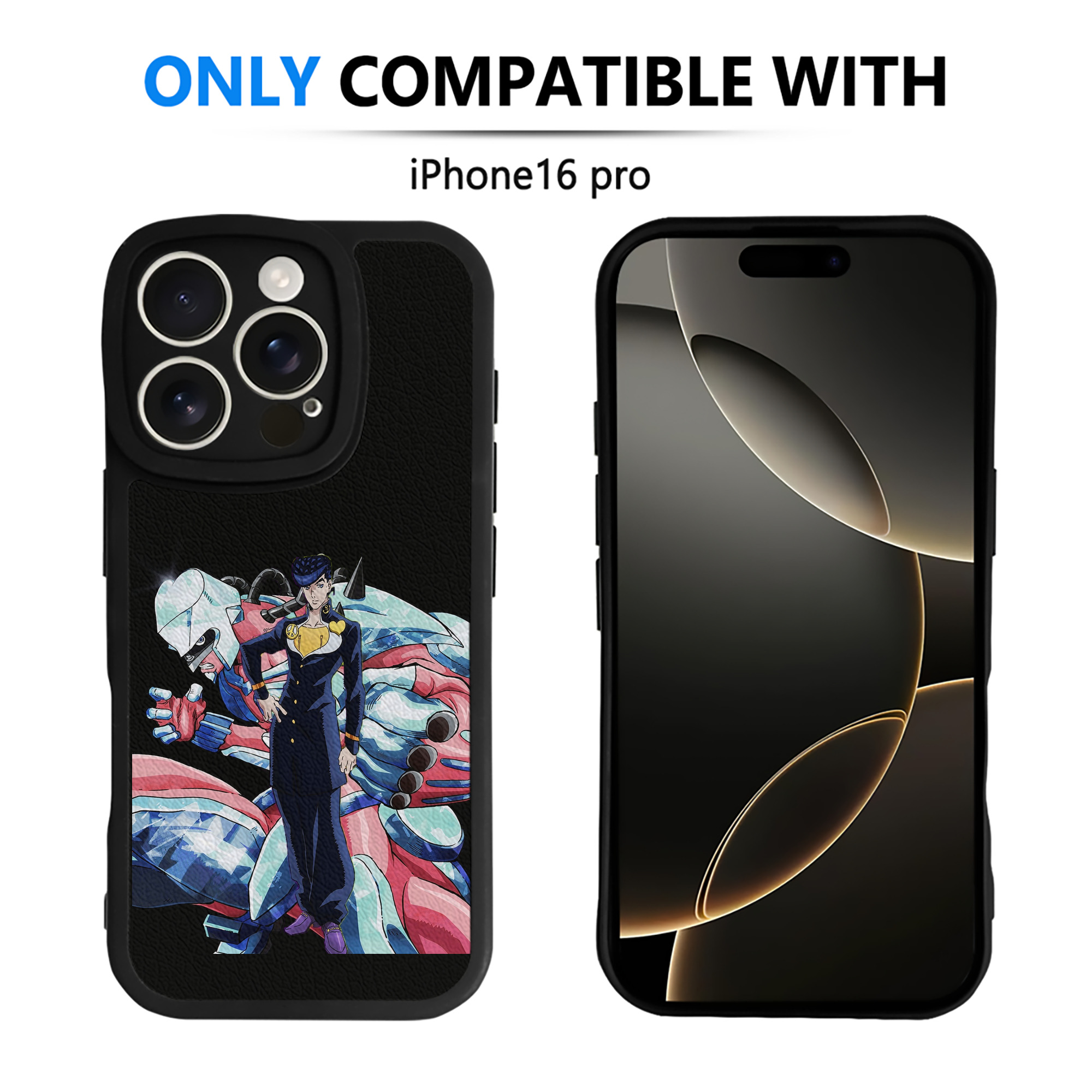 （画像用） ジョジョの奇妙な冒険 ひがしかた じょうすけ JoJo's Bizarre Adventure Higashikata Josuke 【iPhone 16シリーズ対応】シリコンスマホケース（レザー調） 材質：シリコン